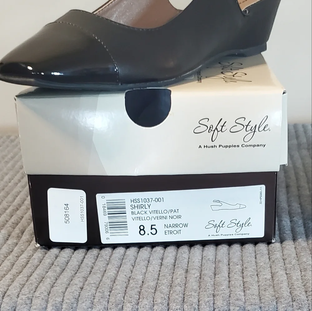 New Soft Style black slingback heels 8.5 narrow NWOT - Picture 7 of 9